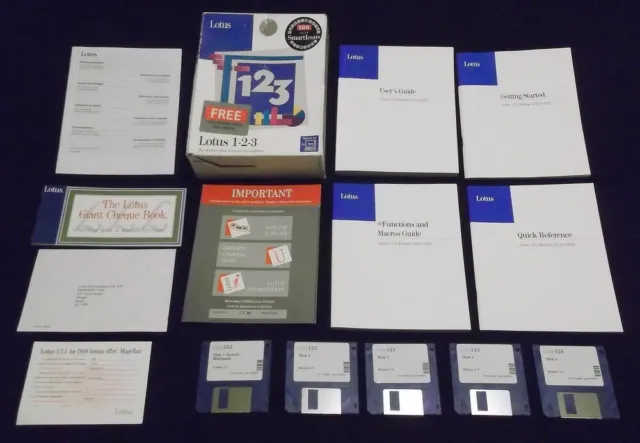Lotus 1-2-3 versione uk 2.4 - 3.5" floppy disk - per dos - dischi difettosi - ricambi