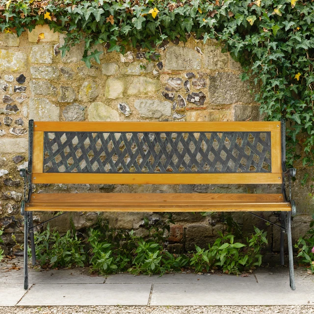 GARTENBANK SITZBANK RUHEBANK Parkbank Holz Gusseisen nostalgisch Balkon