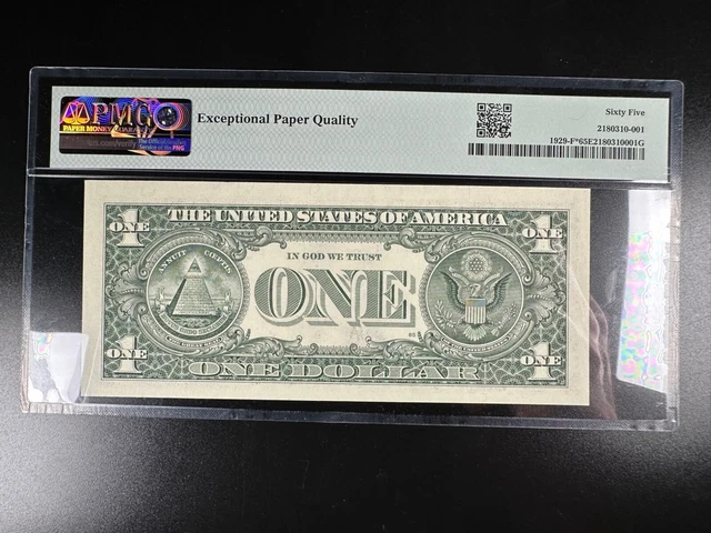 Unique SN 03810801 Gem Graded PMG 65 EPQ Star Federal Reserve Note fr 1929-f* 4