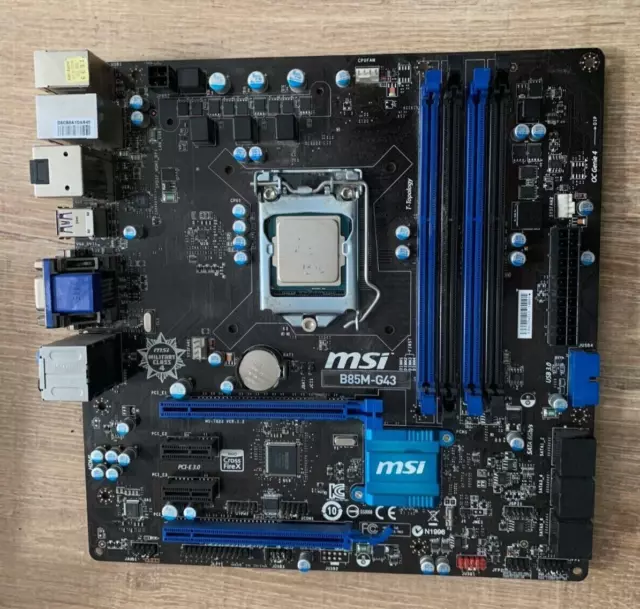 MSI B85M-G43 mATX Mainboard Sockel LGA1150 mit CPU SA1PK i3 4160-3,6 GHz