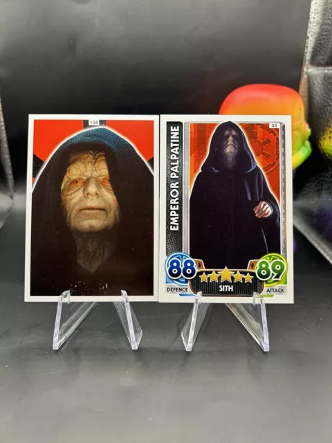 Emperor Palpatine 35 + 138 Star Wars Force Attax Trading Card Game Bundle Topps