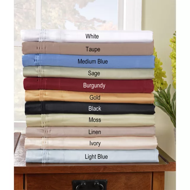 Deep Pocket Fitted Sheet With 2 Pillow Case 1000Tc Egyptian Cotton Us-King Size