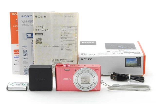 [TOP MINT in BOX] Sony CyberShot DSC-WX350 PINK Digital Camera 20x Optical Japan