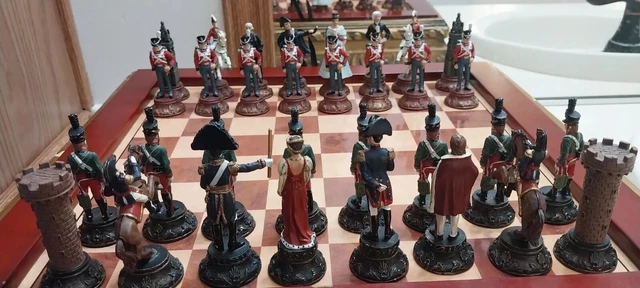 Beautiful Quality Battle of Waterloo Chess Set Hand Painted Lead Metal Figures