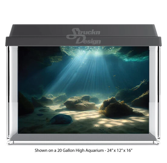 Underwater Cave Sandy Polyester Fish Tank Glass Backdrop Aquarium Background