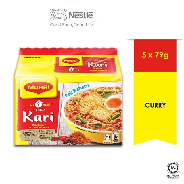 Maggi Nestlé Malaysia Tagliatelle istantanee al gusto curry istantaneo 2...