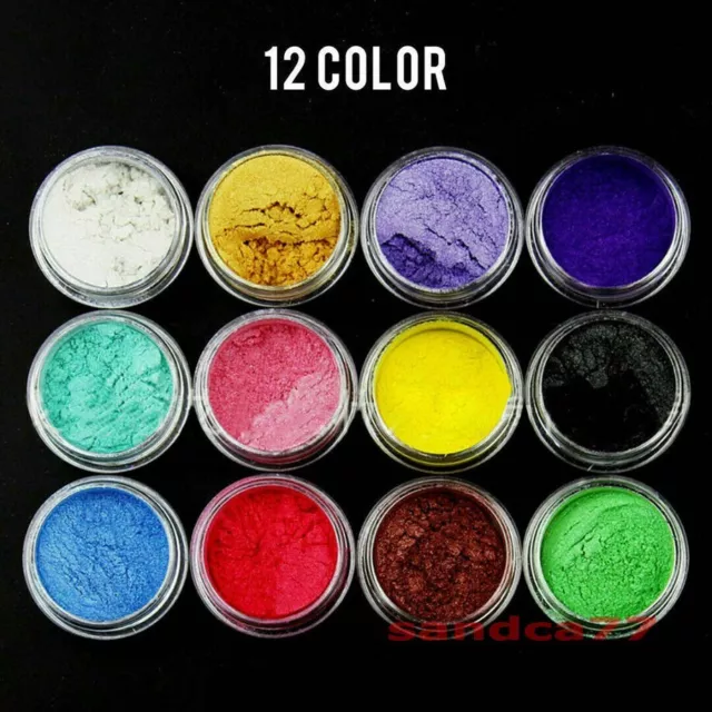 12 Color Set Mica Pigment Powder Perfect for Soap Cosmetics Resin Colorant Dye