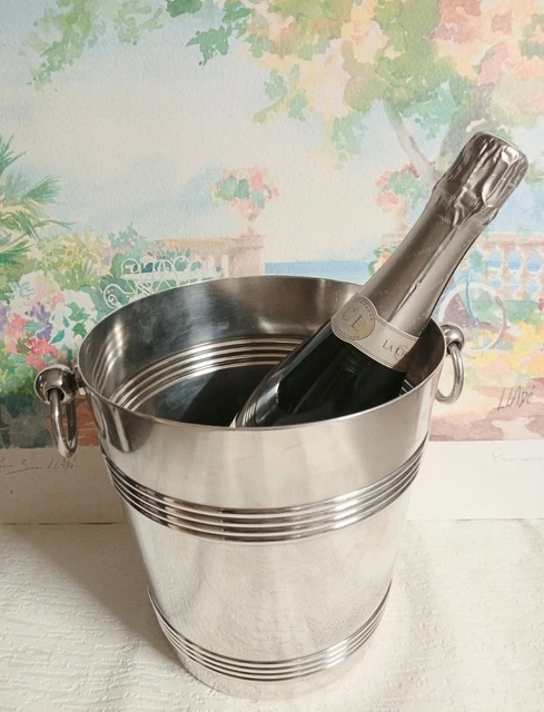 Seau à glace champagne, argent, motif gravé main, Service - Catawiki