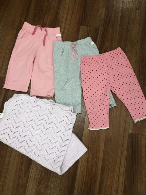 Mothercare Baby Pants X 3 Bundle With Pink Blanket