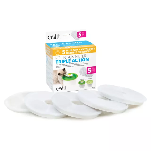 Catit Senses 2.0 Triple Action Fontain Filtre 5er-Set, Neuf