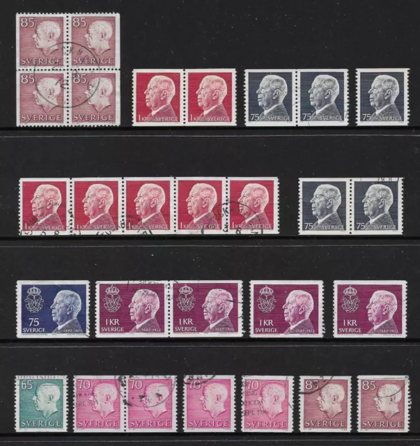 SWEDEN mixed collection No.89, King Gustav VI Adolf, from 1951, used 2