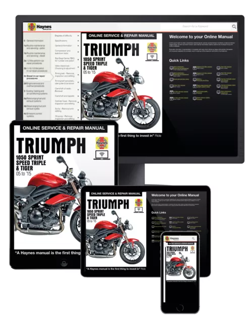Triumph 1050 Sprint ST, Speed Triple & Tiger (2005-15) Haynes Motorcycle Manual