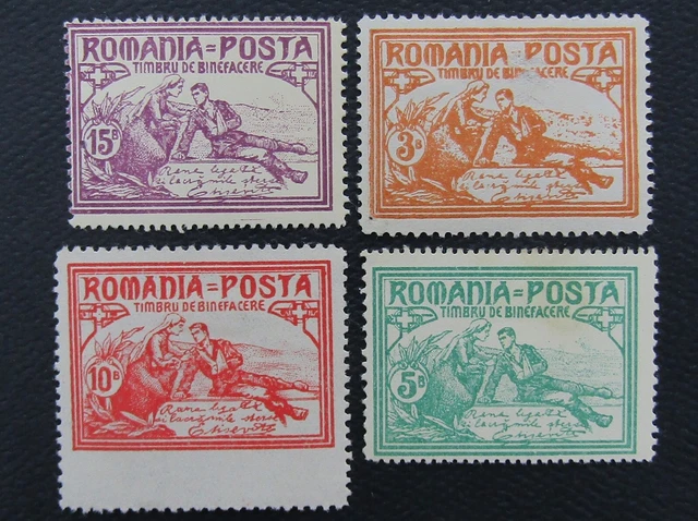 nystamps Romania Stamp # B9-B12 Mint OG H/NH $61      Y26y3434