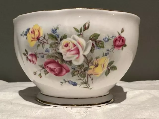 Queen Anne Bone China Sugar Bowl - Country Gardens - High Tea - Vgc