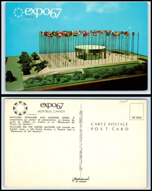 CANADA Postcard - Montreal, EXPO 67, Pavilion of The United Nations B42