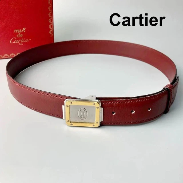 Cartier Must Line Women's Belt Bordeaux Good Condition