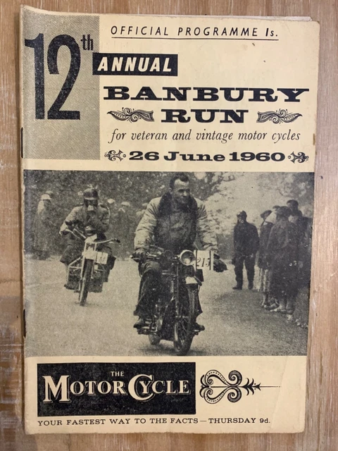 Banbury Run 1960 programma ufficiale moto veterane e vintage