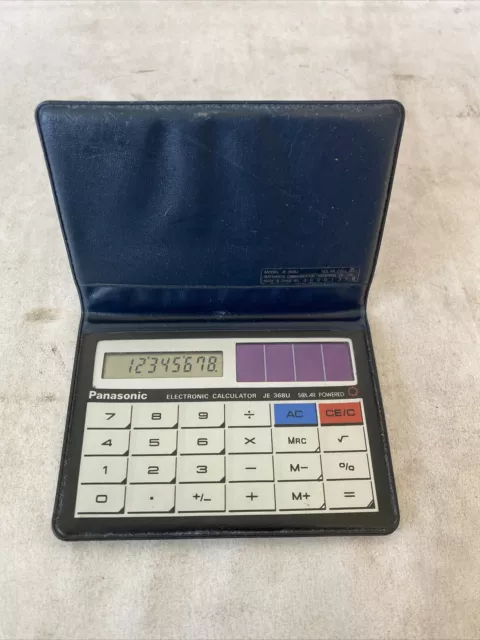 Vintage Panasonic JE-368U Solar Powered 8 Digit Electronic Calculator Works!!