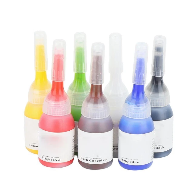 Juego de tinta para tatuaje de coloración rápida - pigmento corporal portátil profesional 5 ml x 7 piezas