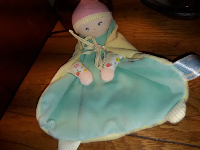 DP1 Doudou Plat Poupée Lutin Rose Rose Vert Zeste D'Amour Corolle Occasion ttbe