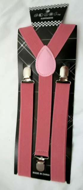 Unisex Light Rose Pink Y-Style Back Adjustable suspenders-New in Package!