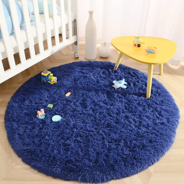 Super Soft Round Rugs for Kids Room, Cute Fluffy Plush Shaggy Carpet