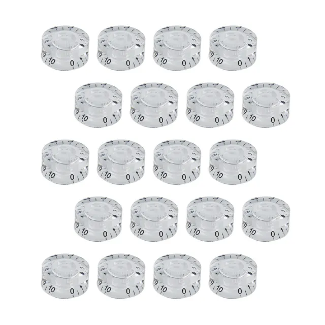 20PCS Clear Guitar Knobs Volume Tone Control Speed Barrel Buttons for LP Guitar