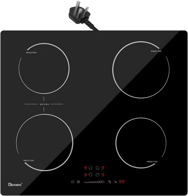 GIONIEN Plug-in Induction Hob 13 Amp 3kW, 60cm Integrated Electric Cooktop...