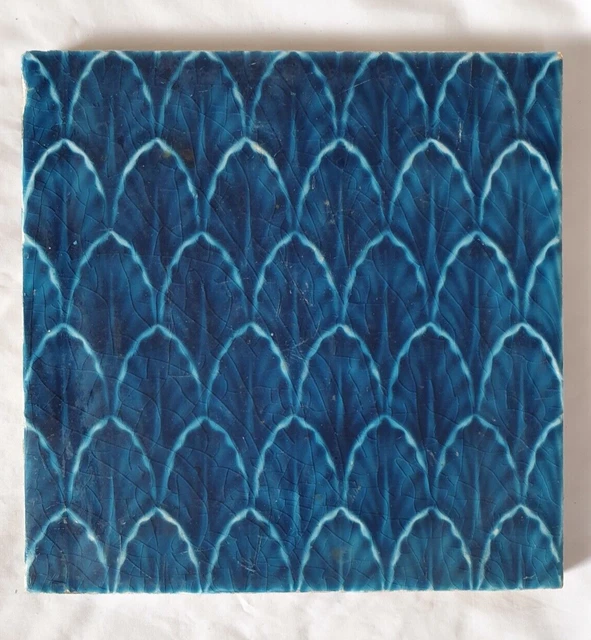 Elegant Blue Sherwin & Cotton Blue 6 Inch Antique Tile Ferns