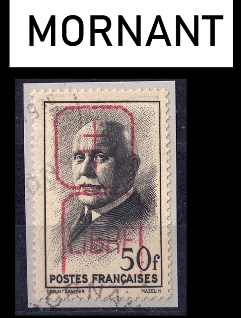 🇫🇷 Superbe TIMBRE PETAIN - LIBERATION MORNANT - FRAGMENT - MAYER 1350€ 🇫🇷