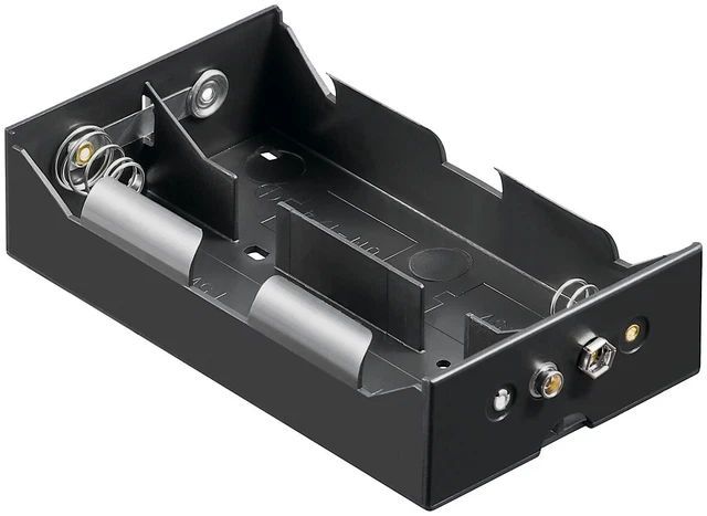 3x Portabatteria 4x Mono D R20, forma 2+2, con attacco a pulsante