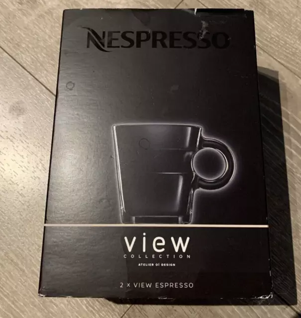 Nespresso 1X2 Pure Lungo Cups & 1X2 Saucers in Brand Box With sku,New
