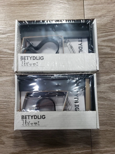 Lot of 2 IKEA BETYDLING Curtain Rod Holder Bracket Black 602.172.28