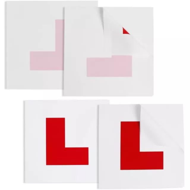 2x L Plate Car Learner Sticker Self Adhesive Sign Vehicle Sticker for Car Window