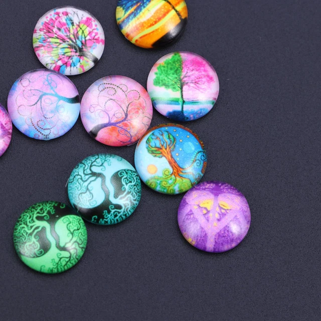10PCS 12mm Glas Dome Anhänger Flatback Dome Cabochons 5