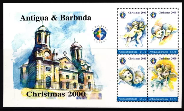 Antigua Barbuda 3370-3373 postfrisch Kleinbogen / Weihnachten #II412