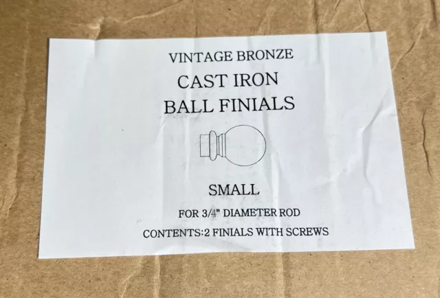 Restoration Hardware Cast Iron Ball Finials Smooth Round Vintage Bronze $55 3