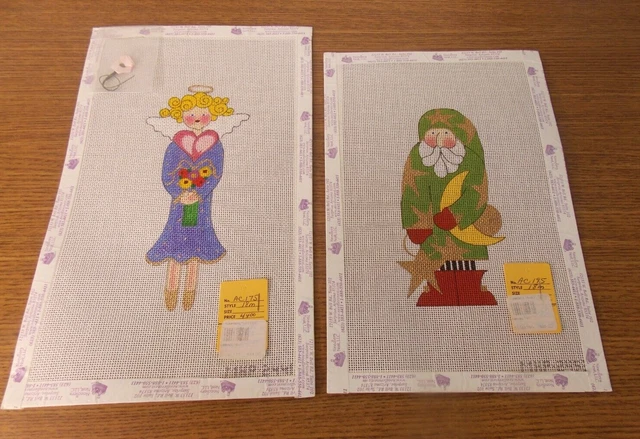 Colección de artistas lienzos con punta de aguja ángel de Navidad y Santa MPH (2 ttl)