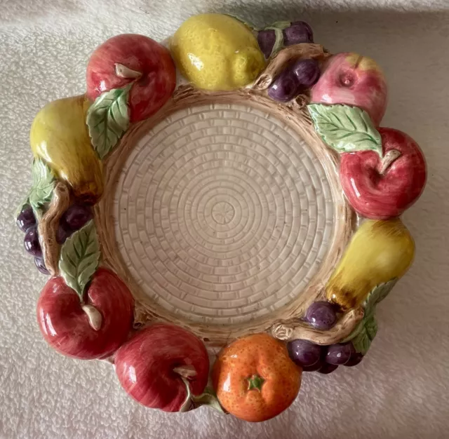  Vintage Fitz & Floyd "Fruit Fair" Pillar Candle Holder or Base for a Bowl (?) 