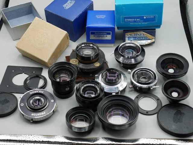 Joblot Large Format lenses 90mm Super Angulon 210 Symmar-S G-Claron Xenar Linhof