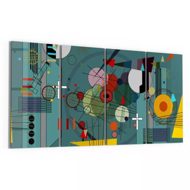 DEQORI Glasbilder 4x30x60 cm 'Inszenierung von Formen' Wandbilder XXL groß