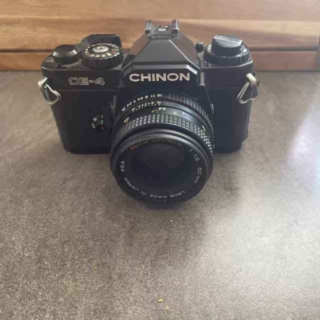 Chinon CE-4s 35 mm fotocamera reflex pellicola e obiettivo 50 mm grado B - ricambi non testati