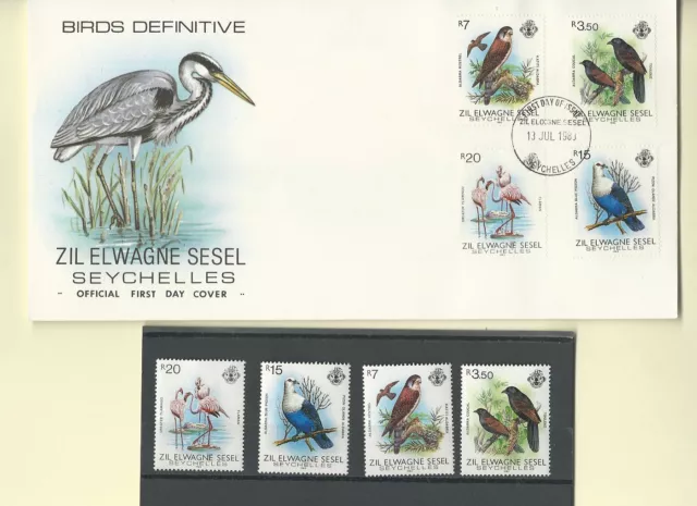 Seychelles Xi. Elwagne Sesel Officiel FDC 1983 Oiseaux Définitif & Sc 50-65 MNH