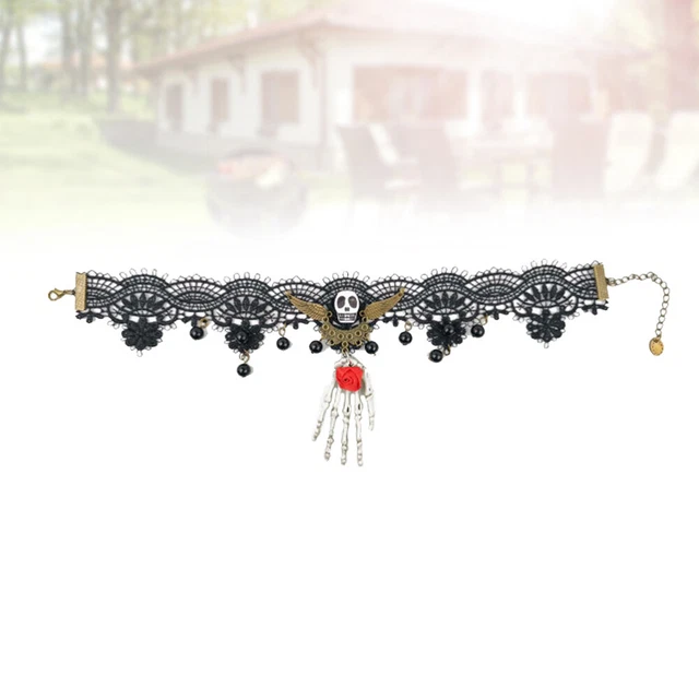 Totenkopf-Halskette Totenkopf-Anhänger für Damen Skelett-Anhänger für Damen
