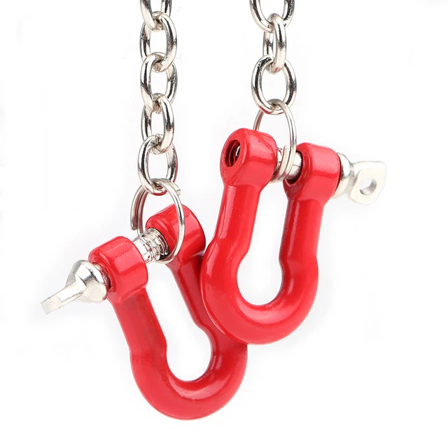 Paire De Manilles Rouges échelle 1:10 Pour RC Crawler SCX10 - Accessoire Déco Pour Véhicule Tout-terrain