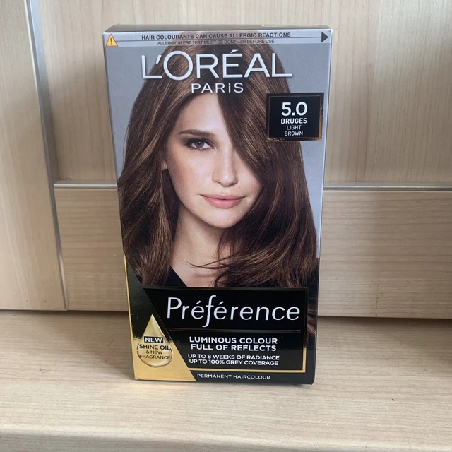 L'Oreal Preference 5.0 BRUGES LIGHT BROWN Luminous Hair Dye Permanent New