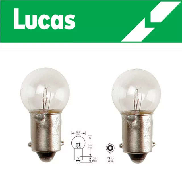 Lucas 12v 5w 989 BA9S MCC Bayonet Light Bulb - Classic, Car, Motorcycle - x2