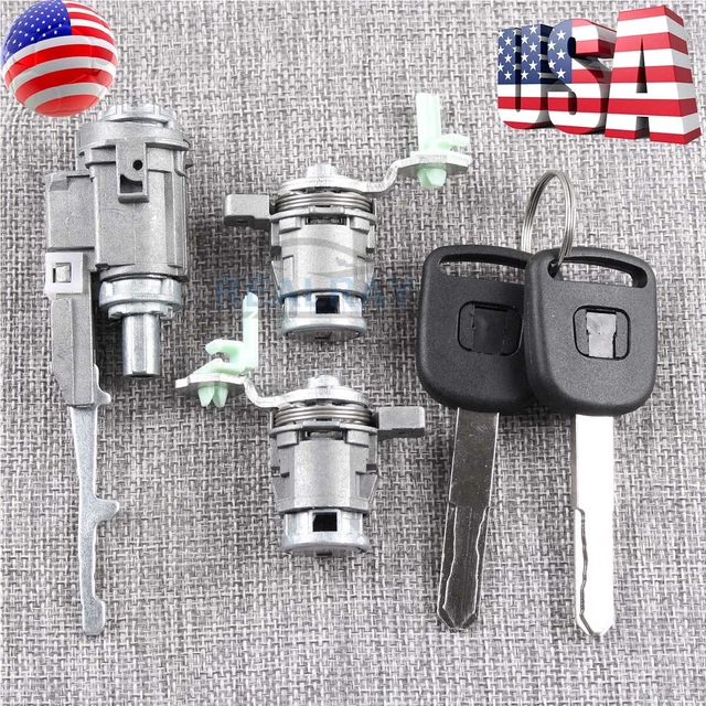 IGNITION SWITCH CYLINDER + Door Lock Cylinder + Key For Honda Civic CR