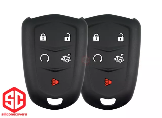 2x New KeyFob Remote Fobik Silicone Cover Fit / For Select GM CADILLAC Vehicles