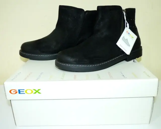 Stivaletti Geox J Eclair G. A taglia UK6 ragazza cera di capra pelle neri borchie